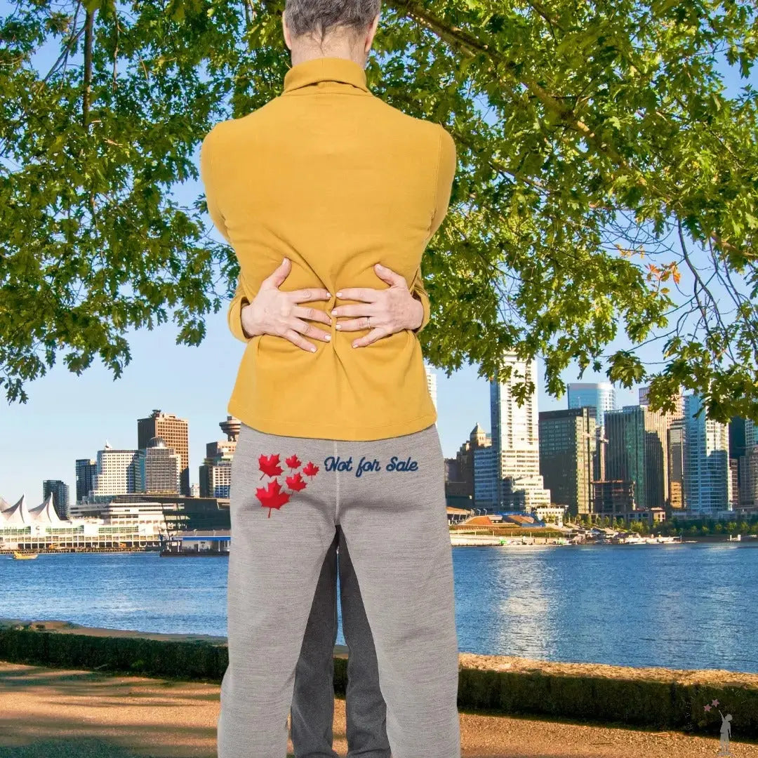 Canada Unisex Joggers with “Canada is Not For Sale” design, premium fleece fabric, and modern fit made in Canada