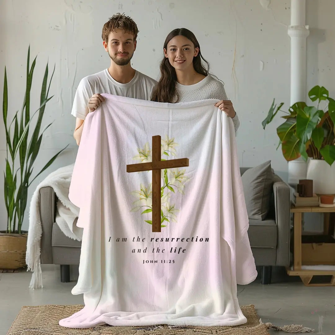 Eternal Hope Limited Easter Blanket by Reach Love Connect Boutique – soft, cozy throw featuring faith-inspired design and uplifting Easter message, perfect for seasonal warmth and reflection.