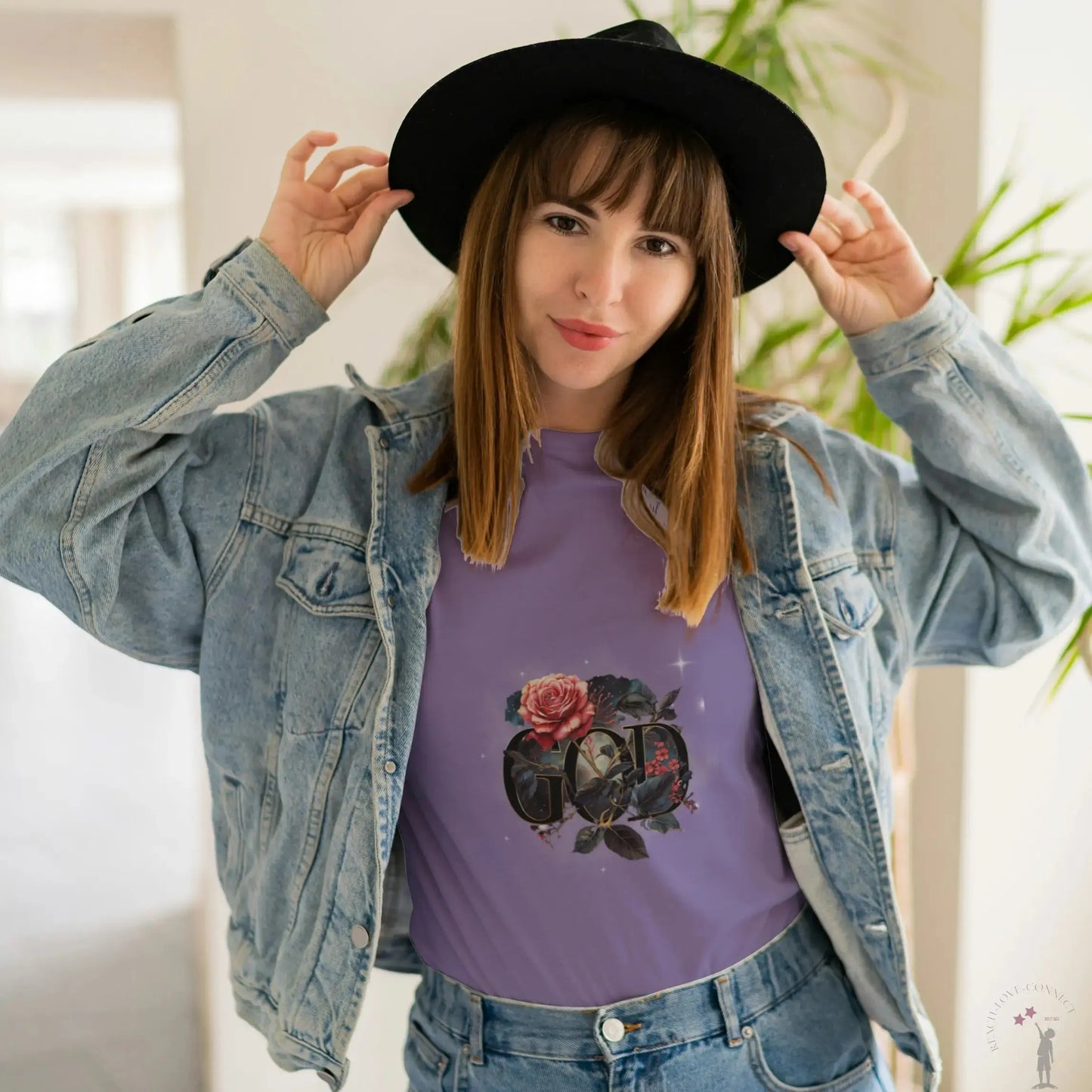 Comfortable Ladies God is the Gardener T-Shirt in soft cotton, featuring a unique Christian design and slim fit.