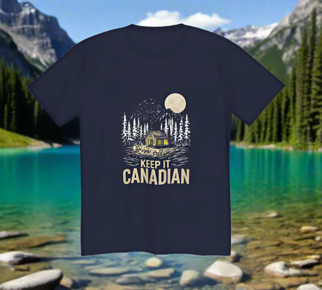 Trendy Canada-inspired tee with Keep It Canadian slogan, versatile for men and women.