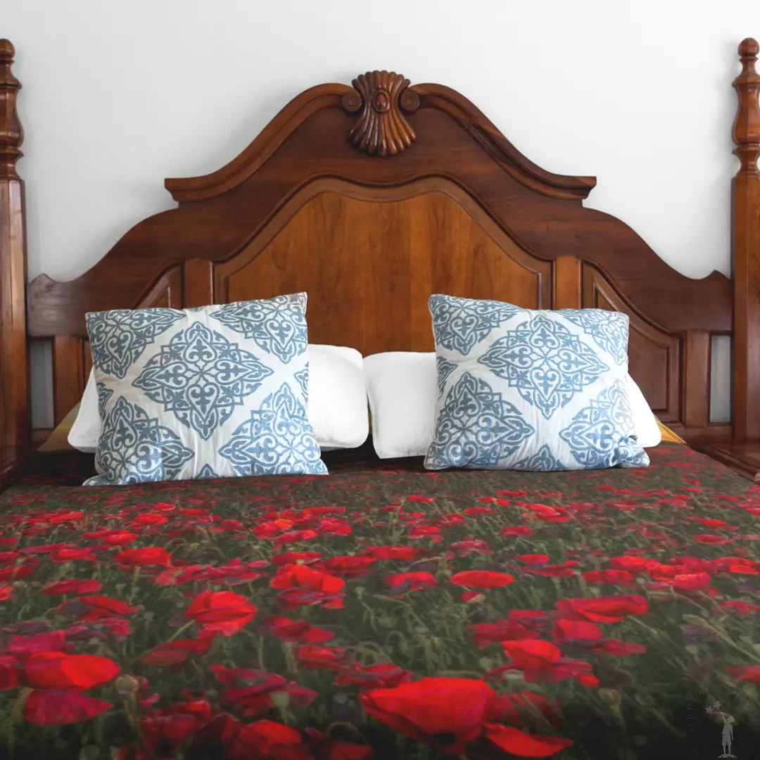 Poppies on cozy warm blanket for Remembrance day