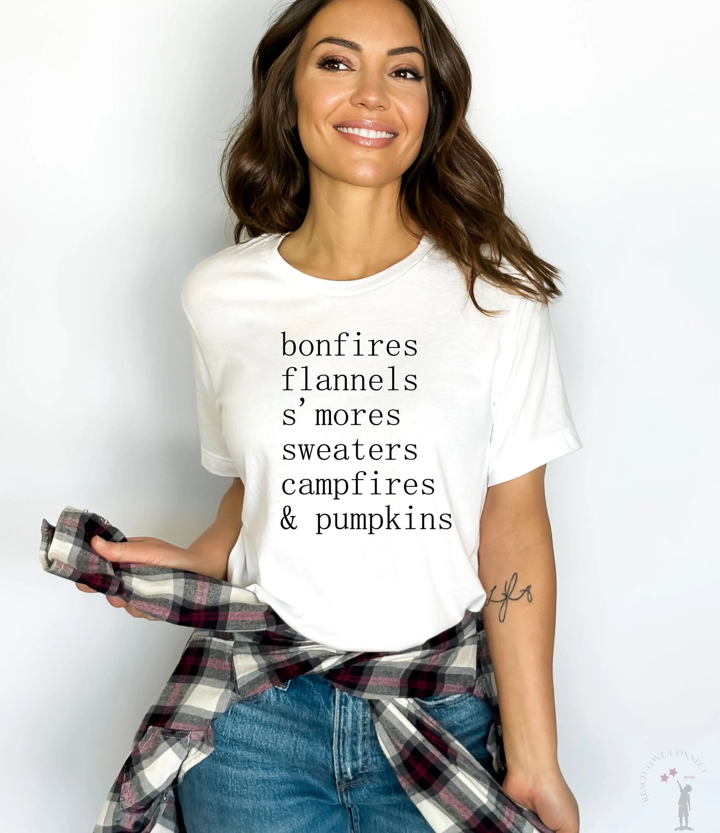 Bonfires + Flannels T-Shirt Oakbury Designs White / 2XL