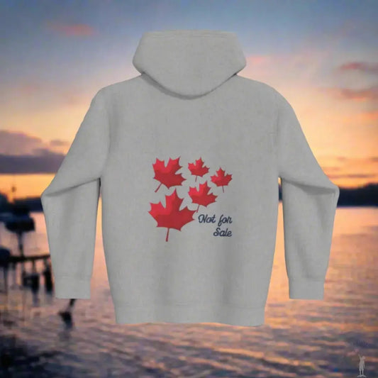 Comfortable Canada hoodie with zipper front, soft fleece lining, and strong patriotic message design.