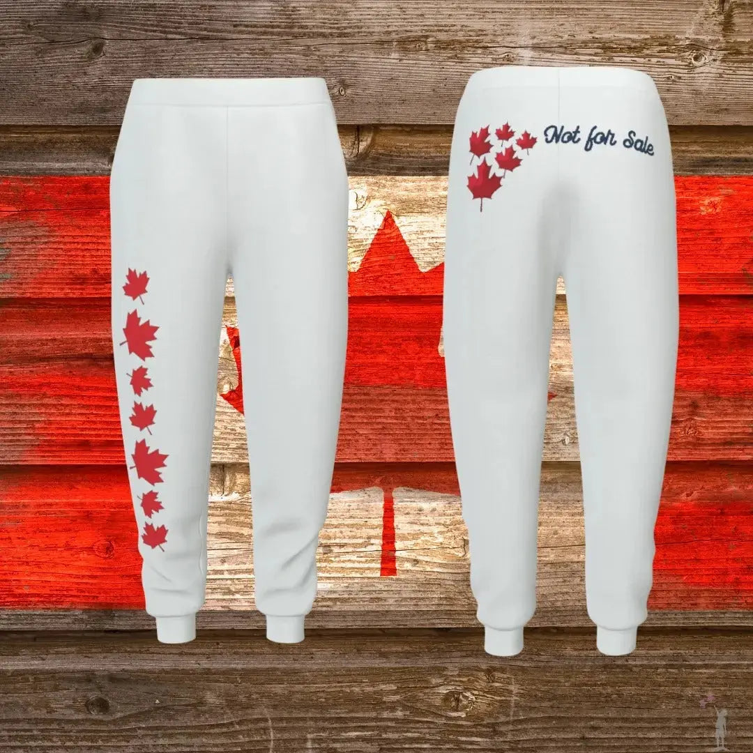High-quality Canada joggers in unisex style, designed for comfort and durability with patriotic print detail