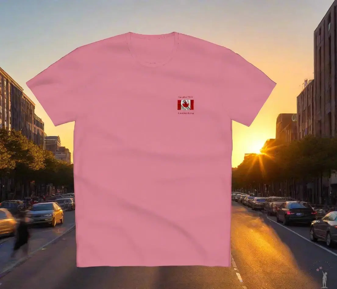 Pink Unisex Canadian Made Strong T-shirt, lightweight yet durable, designed for men and women alike.