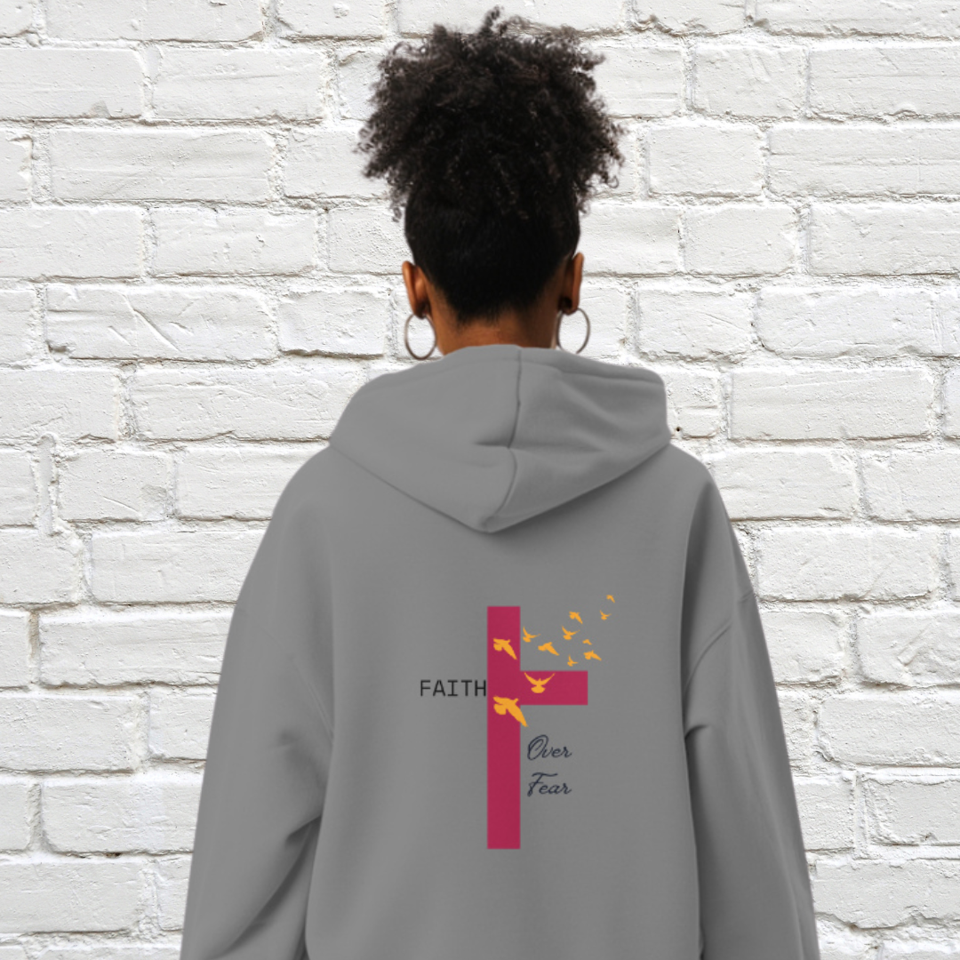 Faith Over Fear Hoodie – Bold Christian Statement of Trust & Strength Reach Love Connect Boutique