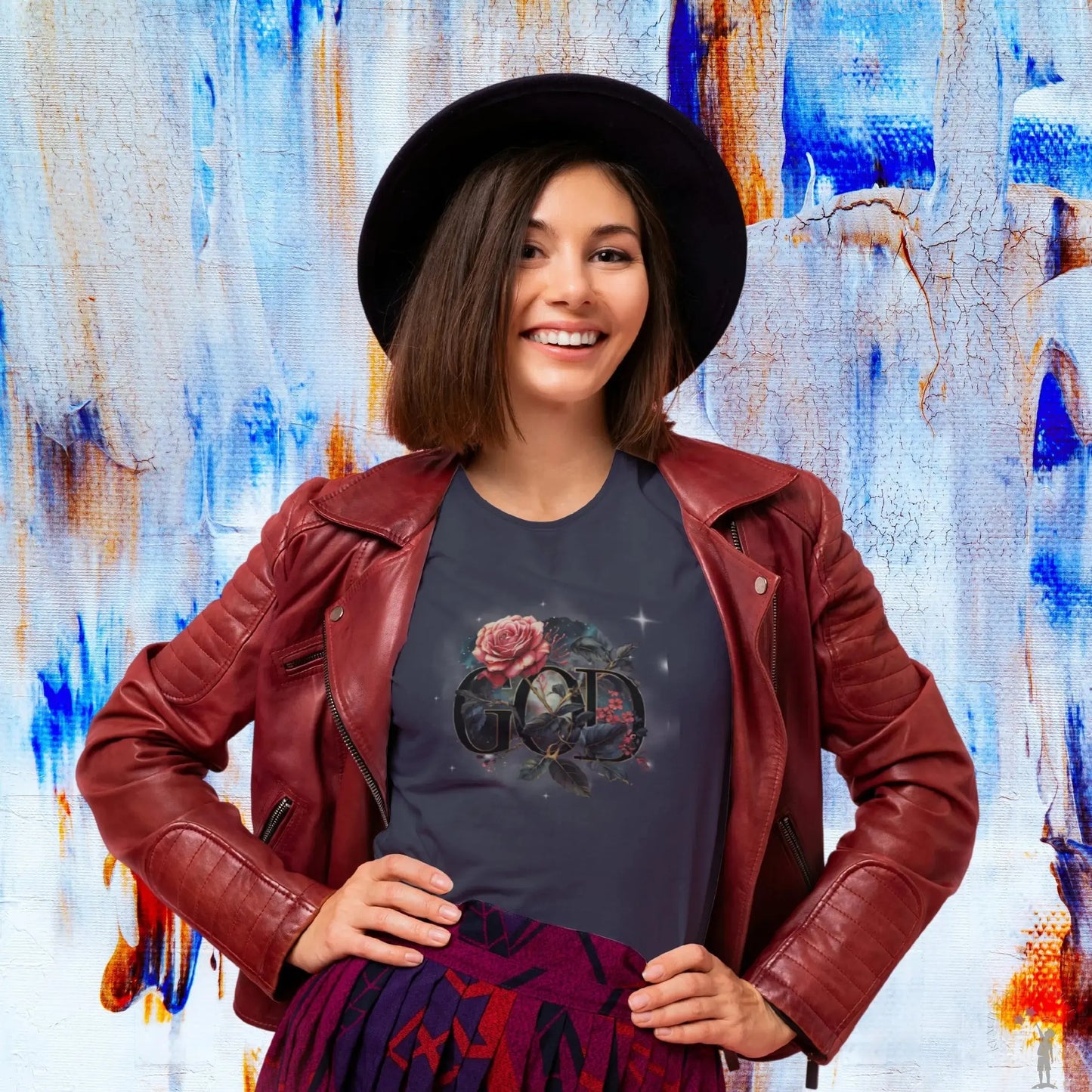 Slim-fit Ladies God is the Gardener tee, soft cotton fabric, short-capped sleeves, and inspiring Christian message.