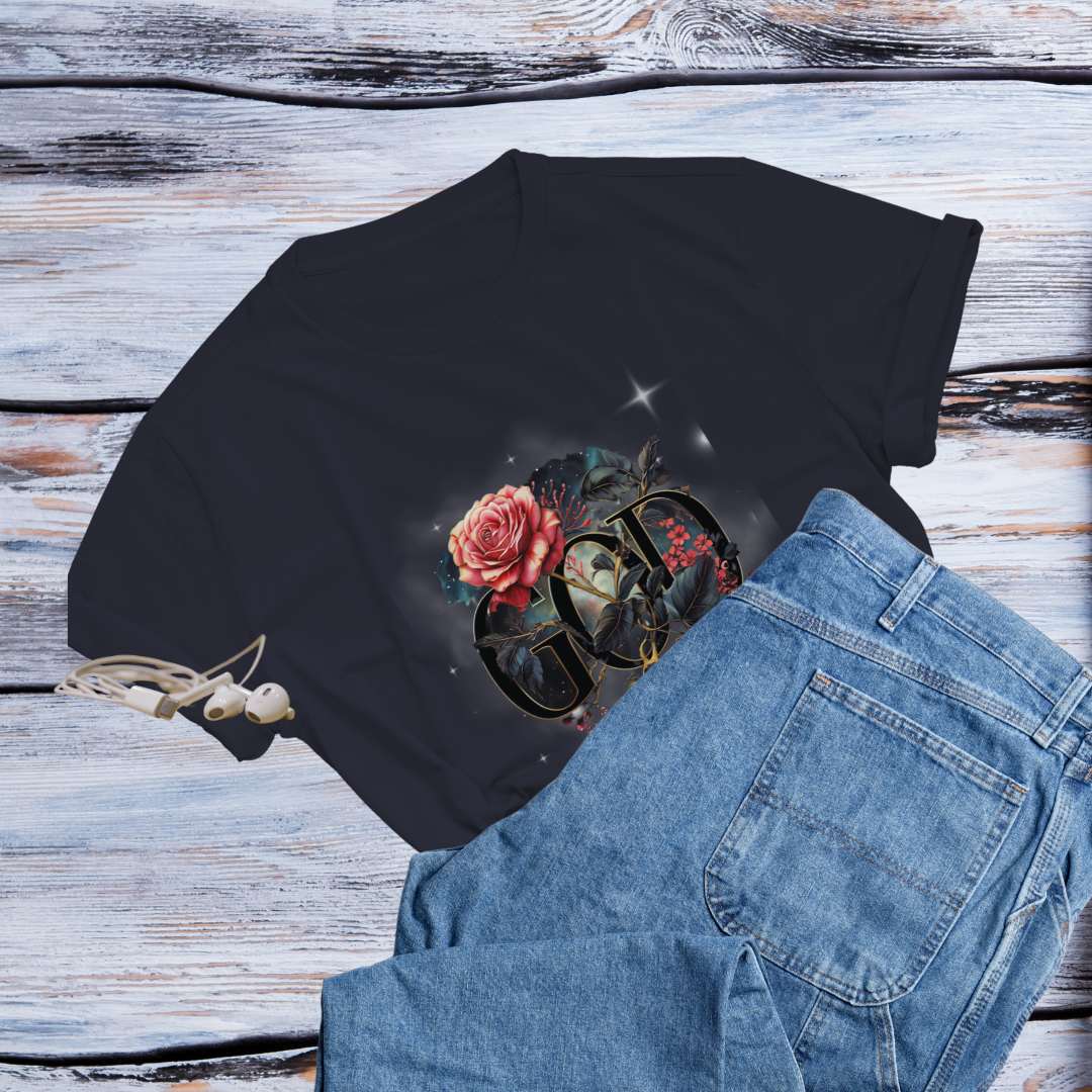 Faith-inspired women’s t-shirt with God is the Gardener artwork, perfect for casual wear and sharing Christian beliefs.