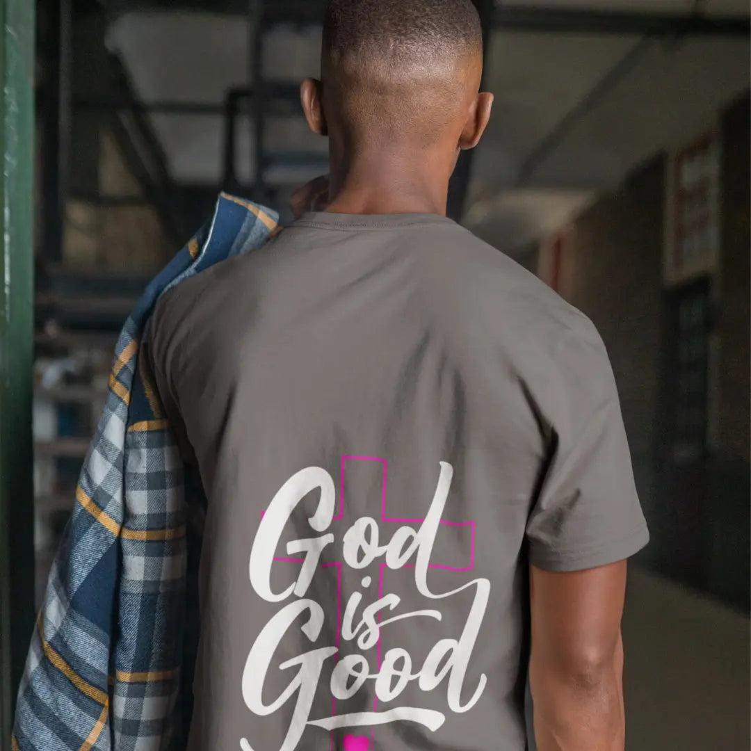 Unisex God is Good T-Shirt Storm soft grey from Reach Love Connect Boutique