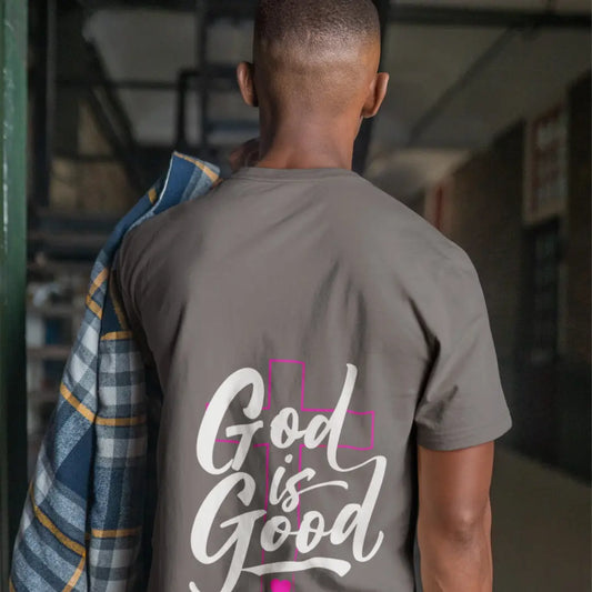 Unisex God is Good T-Shirt Storm soft grey from Reach Love Connect Boutique