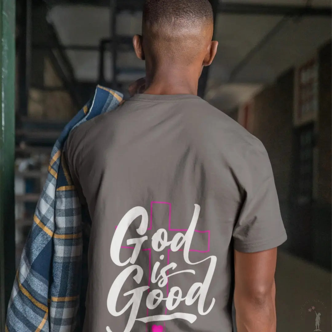 Unisex God is Good T-Shirt Storm soft grey from Reach Love Connect Boutique