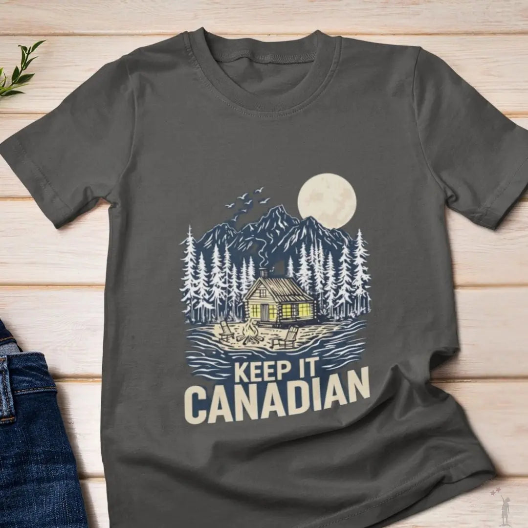 Everyday Canadian pride shirt with bold Keep It Canadian text and premium cotton feel.