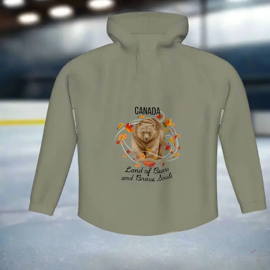 Cozy and stylish Ladies Canadian hoodie featuring bold bear design, ideal for outdoor lovers and casual wear.