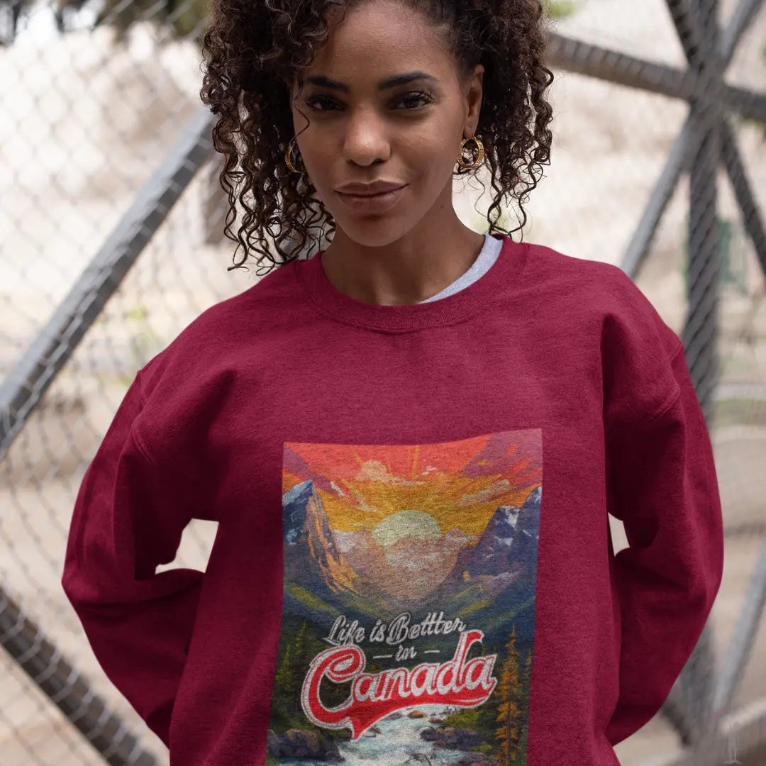 Red Life is Better in Canada sweatshirt from Reach Love Connect Boutique