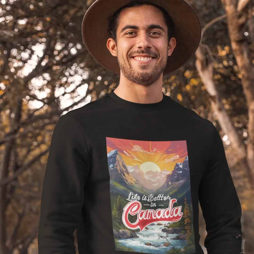 Black Canadian Pride Canada crewneck sweatshirt from Reach Love Connect Boutique