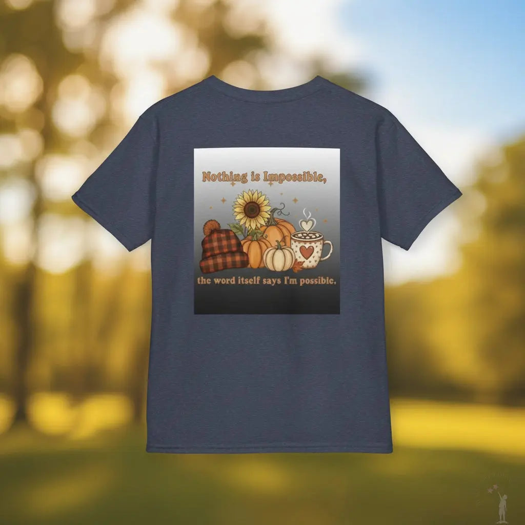 Nothing is Impossible Children's T-Shirt Printify Heather Navy / M