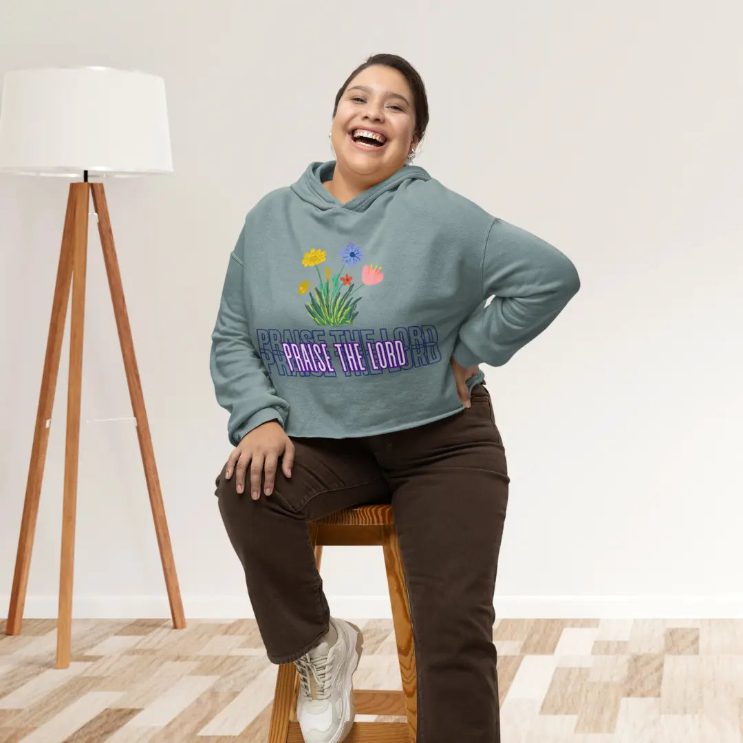 Cropped Pullover Sweatshirt with flowers from Reach Love Connect Boutique