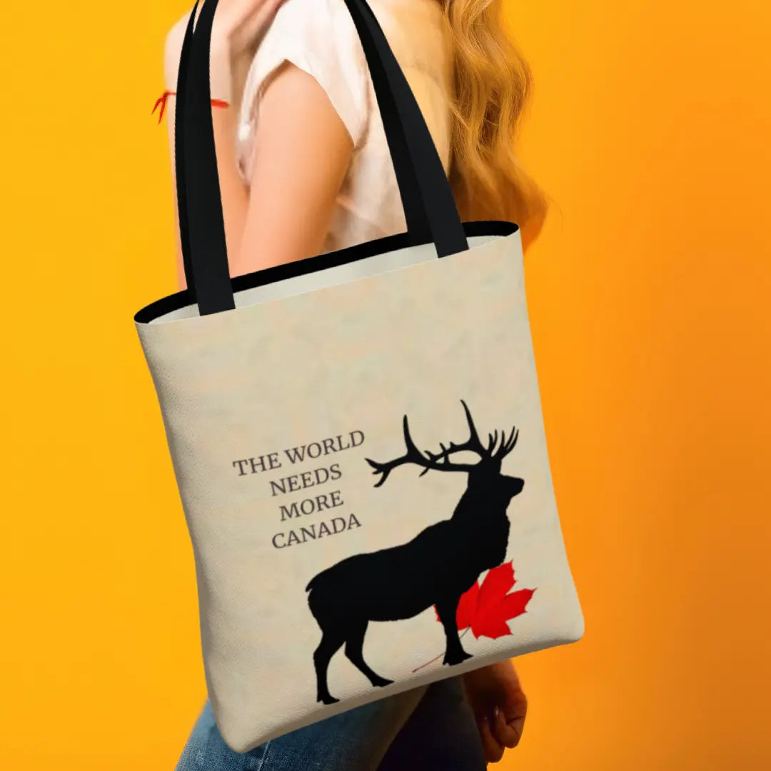 Canada Beige Tote Bag with maple leaf