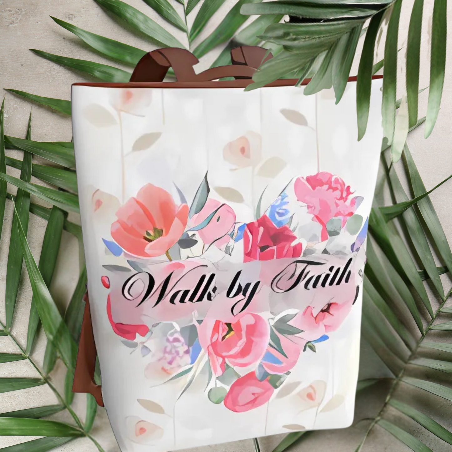 Walk by Faith - Vegan Leather Christian Backpack - Reach Love Connect Boutique